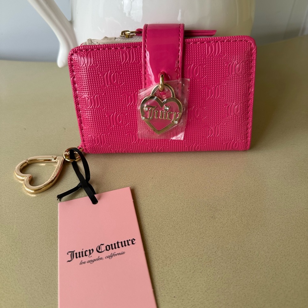 Juicy Couture Simply Perfect Tab Card Wallet - Pink Flash